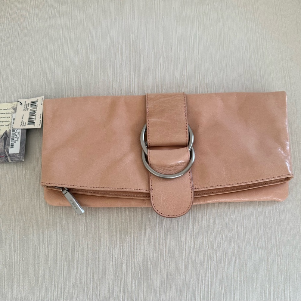 HOBO Blush Pink Clutch with Silver Accents